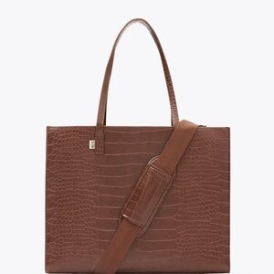 Beis Large Croc Embossed Work Tote & Laptop Sleeve NWT